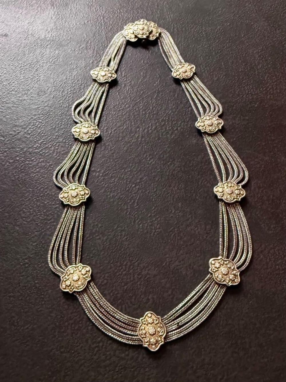 Vintage Sterling and Vermeil Anatoli Festoon Choker Turkish Byzantine Style